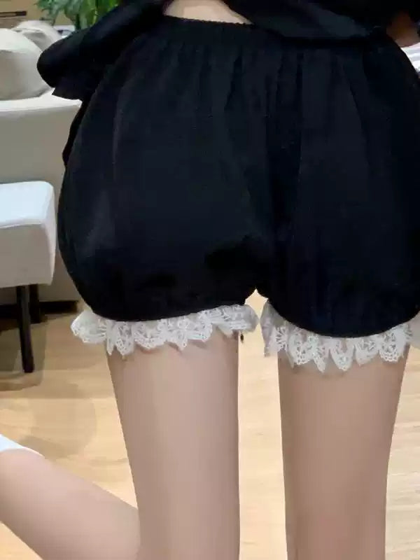 Siyah Beyaz Viktoryen Lolita Elbise - ürün görseli 4