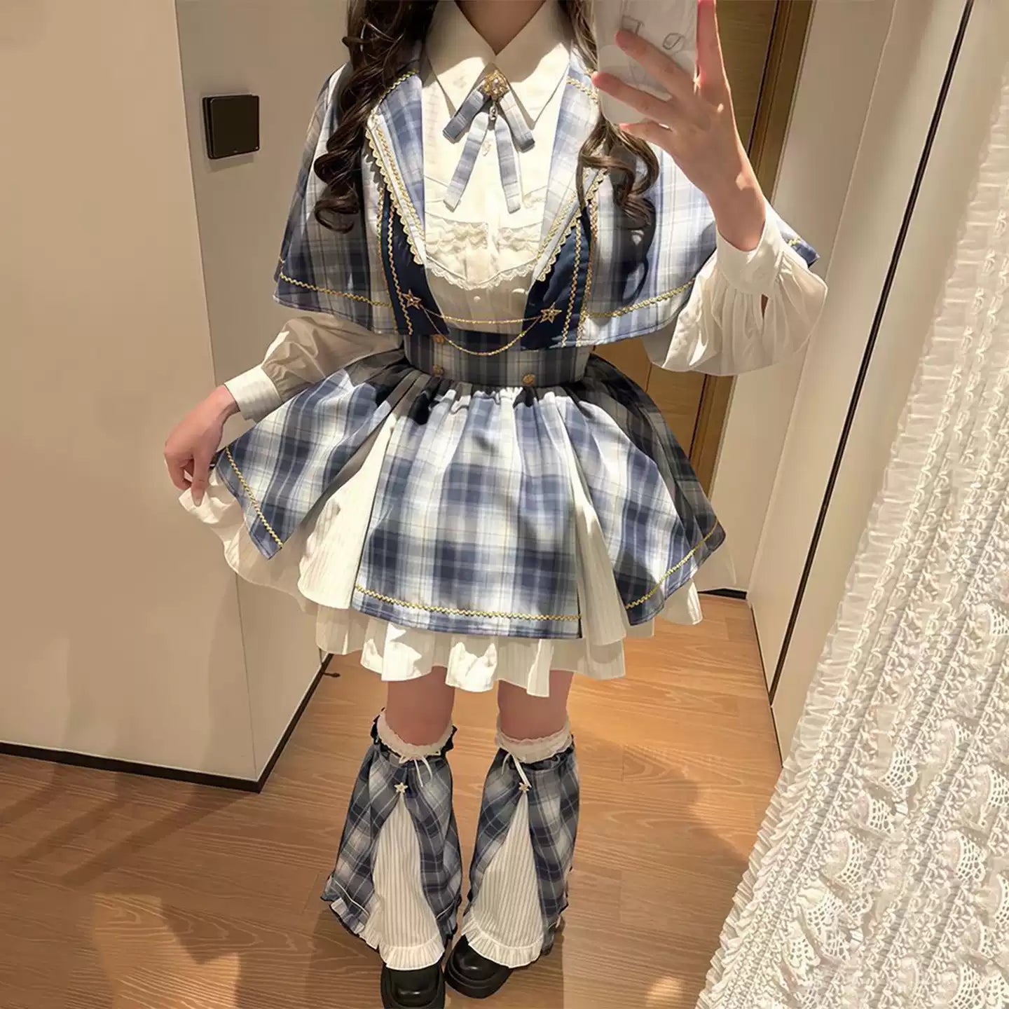 Vintage Ekose Lolita Elbise