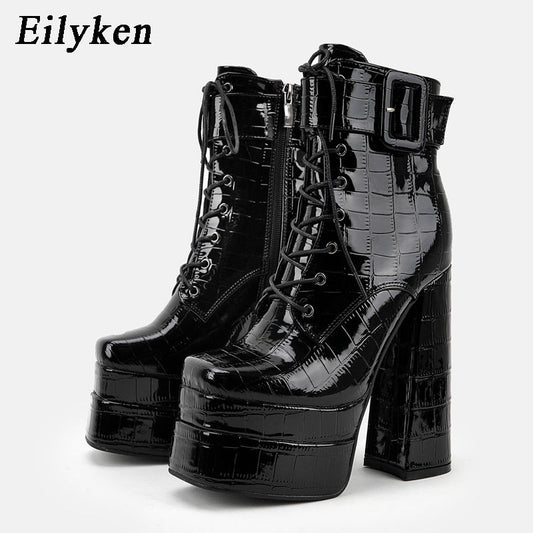 Süper Yüksek Topuk Kare Burun Kadın Bot