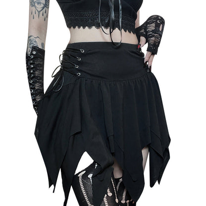 High-waisted frilly mini skirt by eprolo, featuring ruffled details and a fitted silhouette in vibrant fabric.