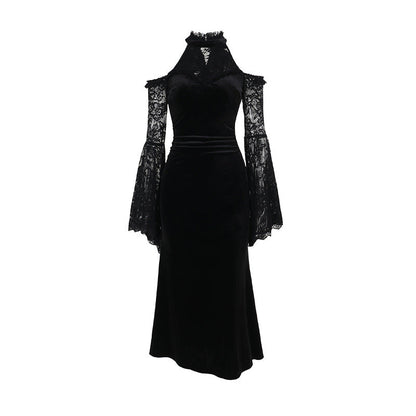 Elegant long lace sleeve dress by eprolo featuring a stylish and sophisticated design, perfect for formal occasions.