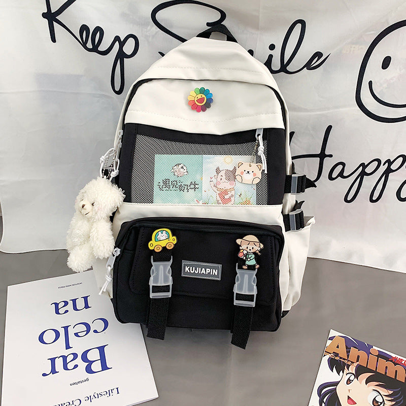 Colorful unisex backpack from eprolo featuring adjustable straps, spacious main compartment, ideal for school and daily use.