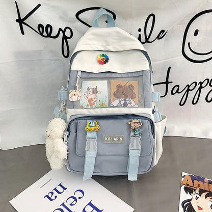 Colorful unisex backpack by eprolo, suitable for school and daily use, featuring multiple compartments and adjustable shoulder straps.