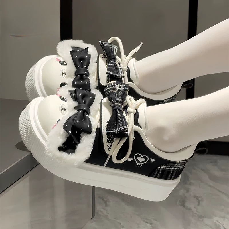Peluş Fiyonklu Platform Spor Ayakkabı - ürün görseli 2