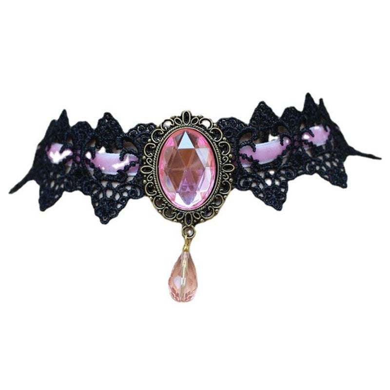 Eprolo Gothic retro lace necklace with intricate lace detailing and vintage-inspired design, displayed on a neutral background.