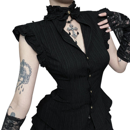 Vintage Dar Kesim Gömlek by eprolo, featuring traditional patterned fabric and classic collar design.