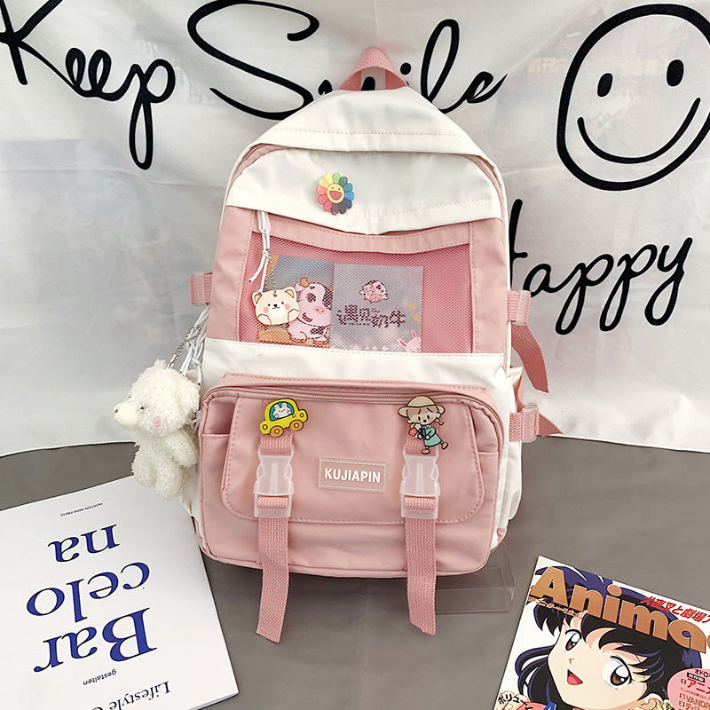 Colorful unisex backpack from eprolo with adjustable shoulder straps, suitable for school and everyday use.