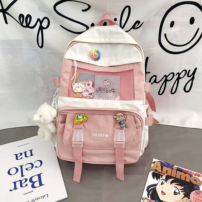 Colorful unisex backpack from eprolo with adjustable shoulder straps, suitable for school and everyday use.