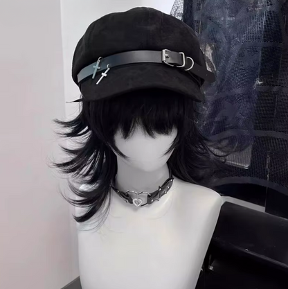 Eprolo Lolita dantel fiyonk beret şapka with lace and bow detail, stylish headwear for a chic, vintage-inspired look.