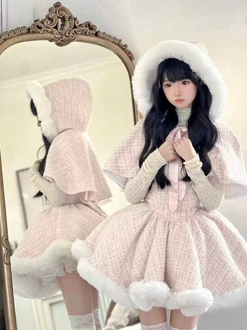 Prenses Model Kürklü Lolita Elbise