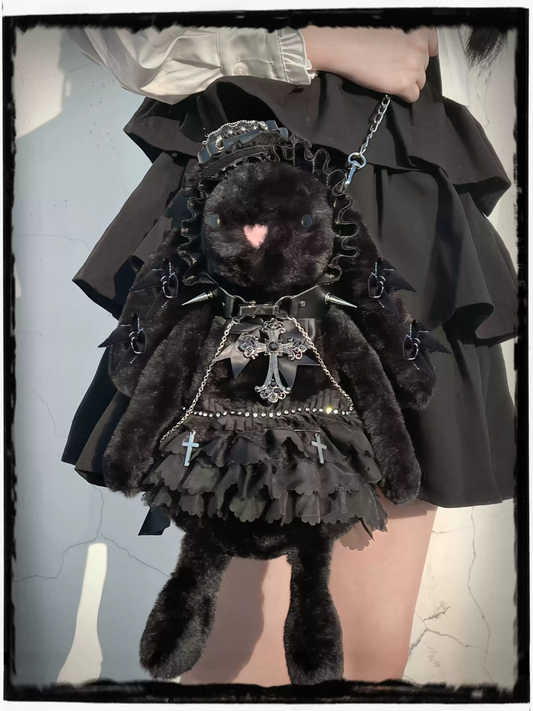 Gothic Tavşan Peluş Omuz Çantası