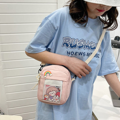 Small cartoon-style shoulder bag by eprolo featuring a Kore-inspired design with colorful character illustrations.