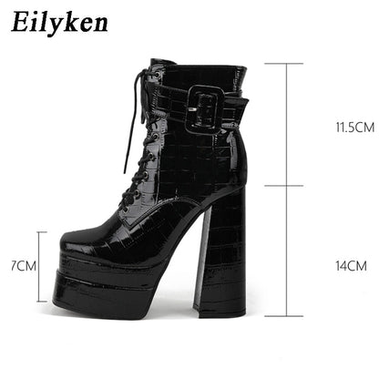 Süper Yüksek Topuk Kare Burun Kadın Bot
