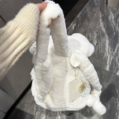Pelüş Tavşan Kulaklı Sırt Çantası — Yumuşak Büyük Kulaklı Backpack - 3
