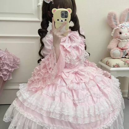 Kawaii Lolita Askılı Elbise / Gömlek Seti