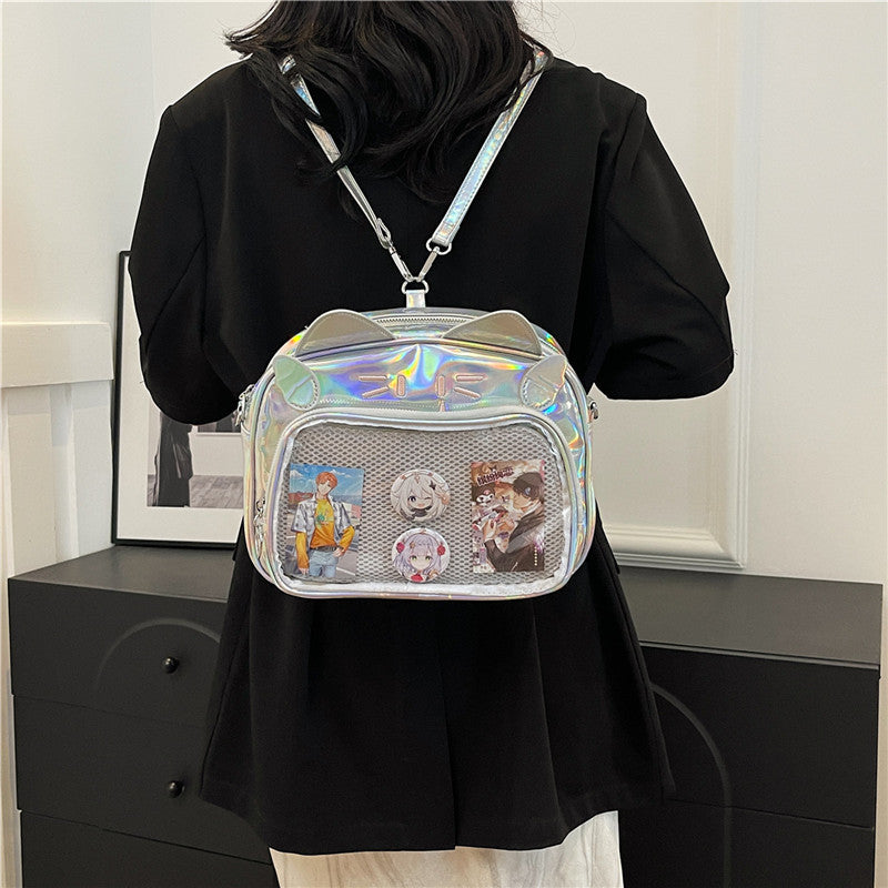 Y2K Kedi figürlü eprolo İta crossbody çanta with adjustable strap and colorful cat design for stylish everyday use