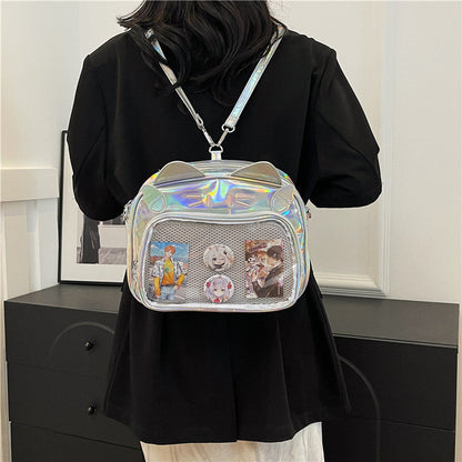 Y2K Kedi figürlü eprolo İta crossbody çanta with adjustable strap and colorful cat design for stylish everyday use