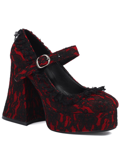 Lolita Dantel Mary Jane Platform Topuklu (35-43) - 2