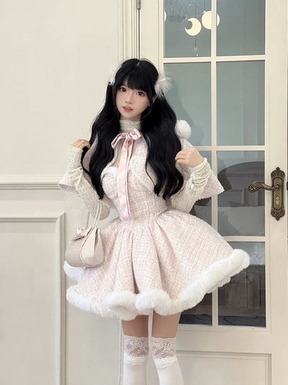 Prenses Model Kürklü Lolita Elbise