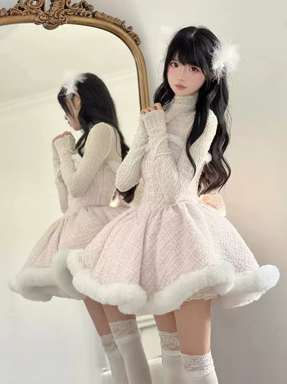 Prenses Model Kürklü Lolita Elbise
