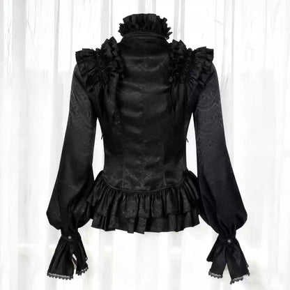Victorian Gotik Uzun Kollu Bluz