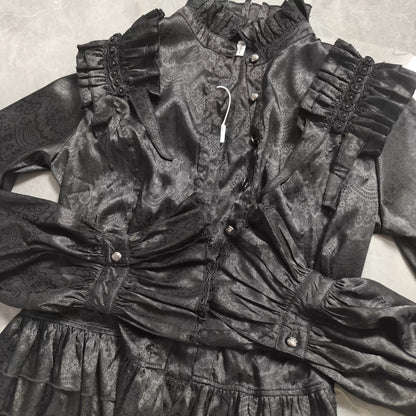 Victorian Gotik Uzun Kollu Bluz