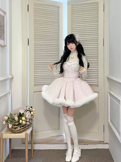 Prenses Model Kürklü Lolita Elbise