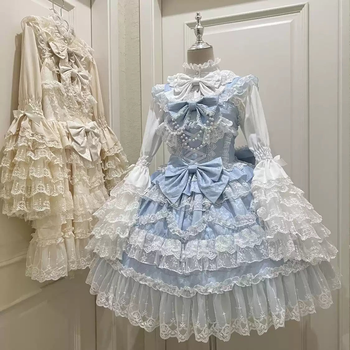 Kawaii Lolita Askılı Elbise / Gömlek Seti