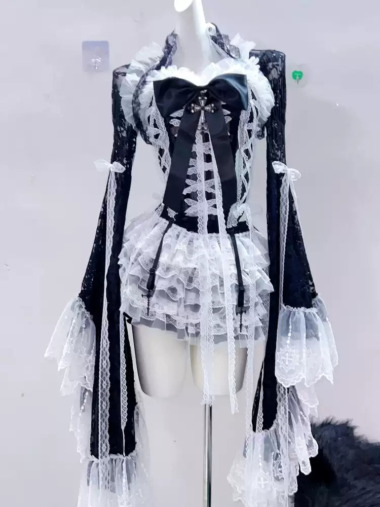 Lolita Dantel Fırfırlı Mini Elbise