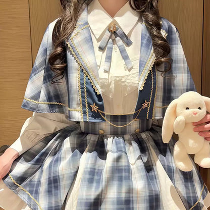 Vintage Ekose Lolita Elbise