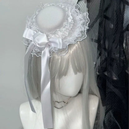 Siyah Güllü Gotik Lolita Bonnet