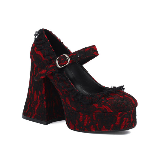 Lolita Dantel Mary Jane Platform Topuklu (35-43) - 1
