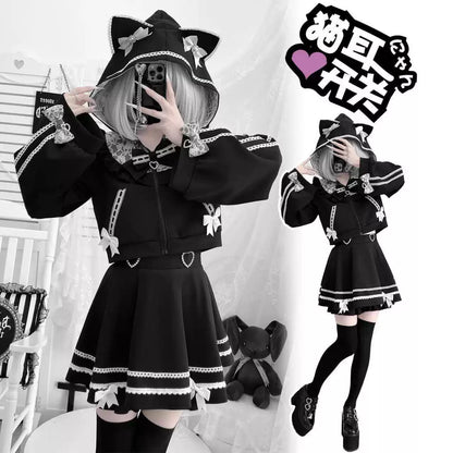 Kedi Kulaklı Japon Stil Takım