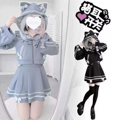Kedi Kulaklı Japon Stil Takım