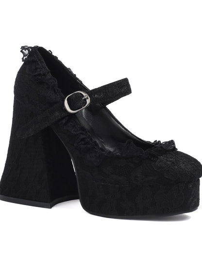 Lolita Dantel Mary Jane Platform Topuklu (35-43) - 4