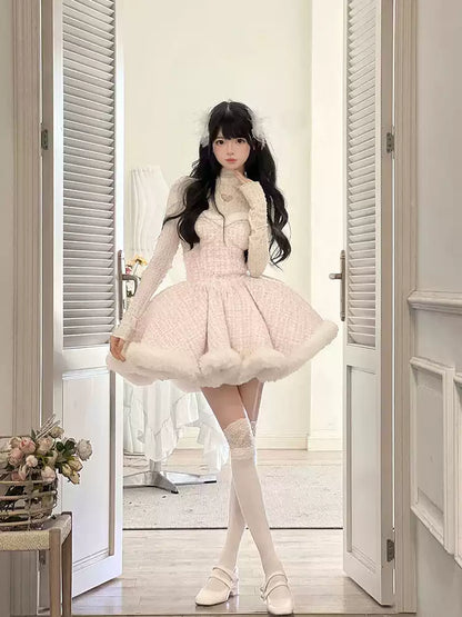 Prenses Model Kürklü Lolita Elbise