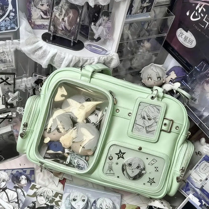 Harajuku 20cm Pin Doll Ita bag by eprolo featuring colorful cartoon character design on a stylish tote bag