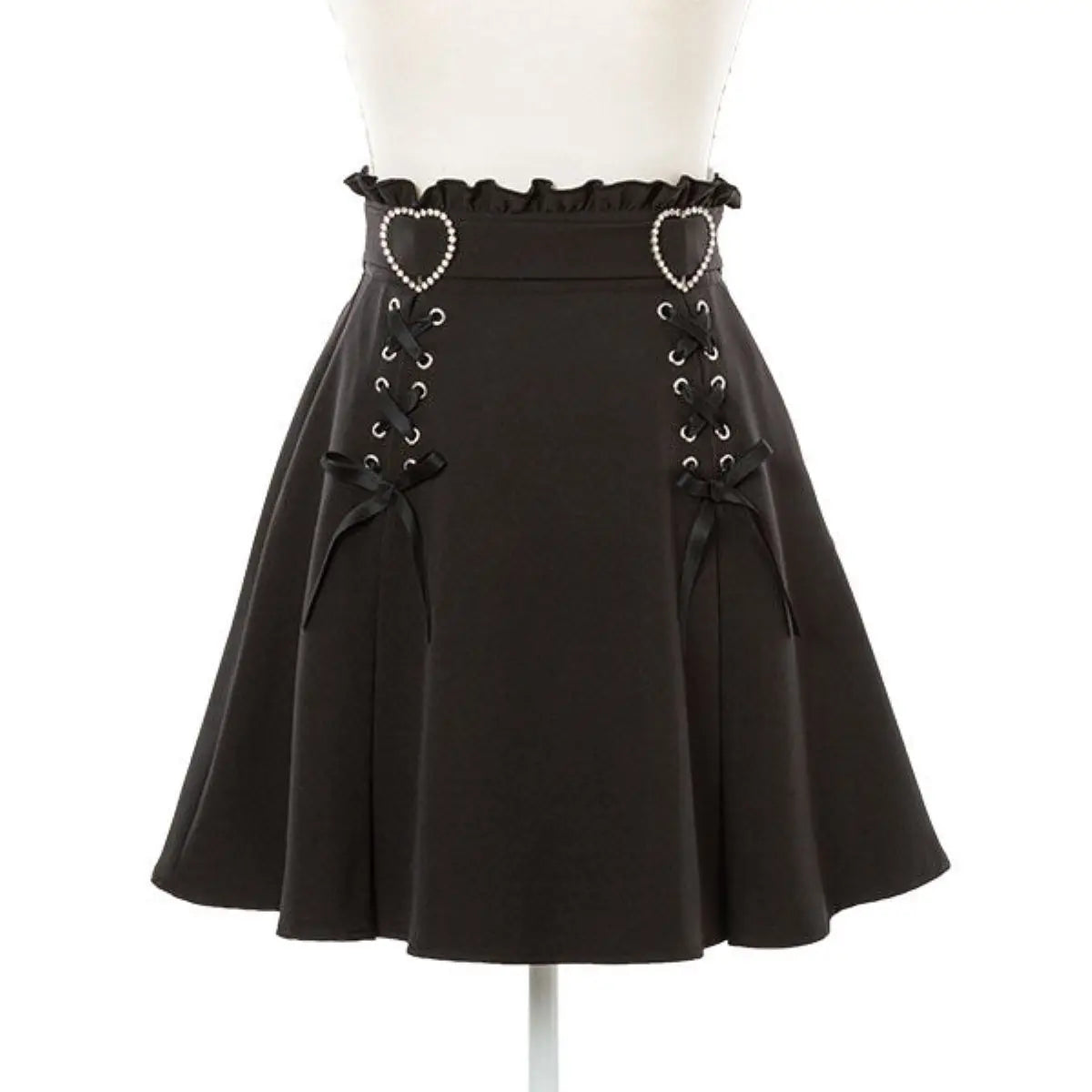 Shadora Jirai Kei red and black Japanese-style mini skirt with vibrant patterns and traditional-inspired design.