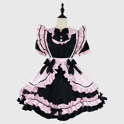 Kawaii maid cosplay dress by eprolo featuring a cute, frilly design with lace details and a bow, perfect for costume parties or themed events.