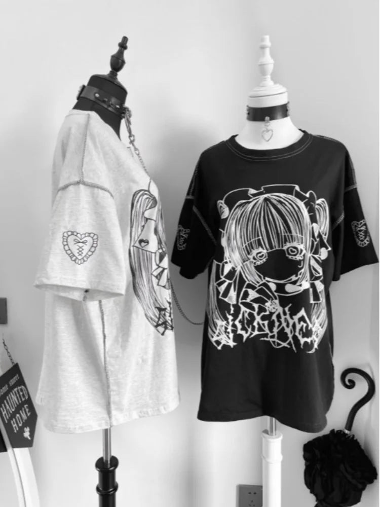 Anime Baskılı Oversize Unisex Tshirt