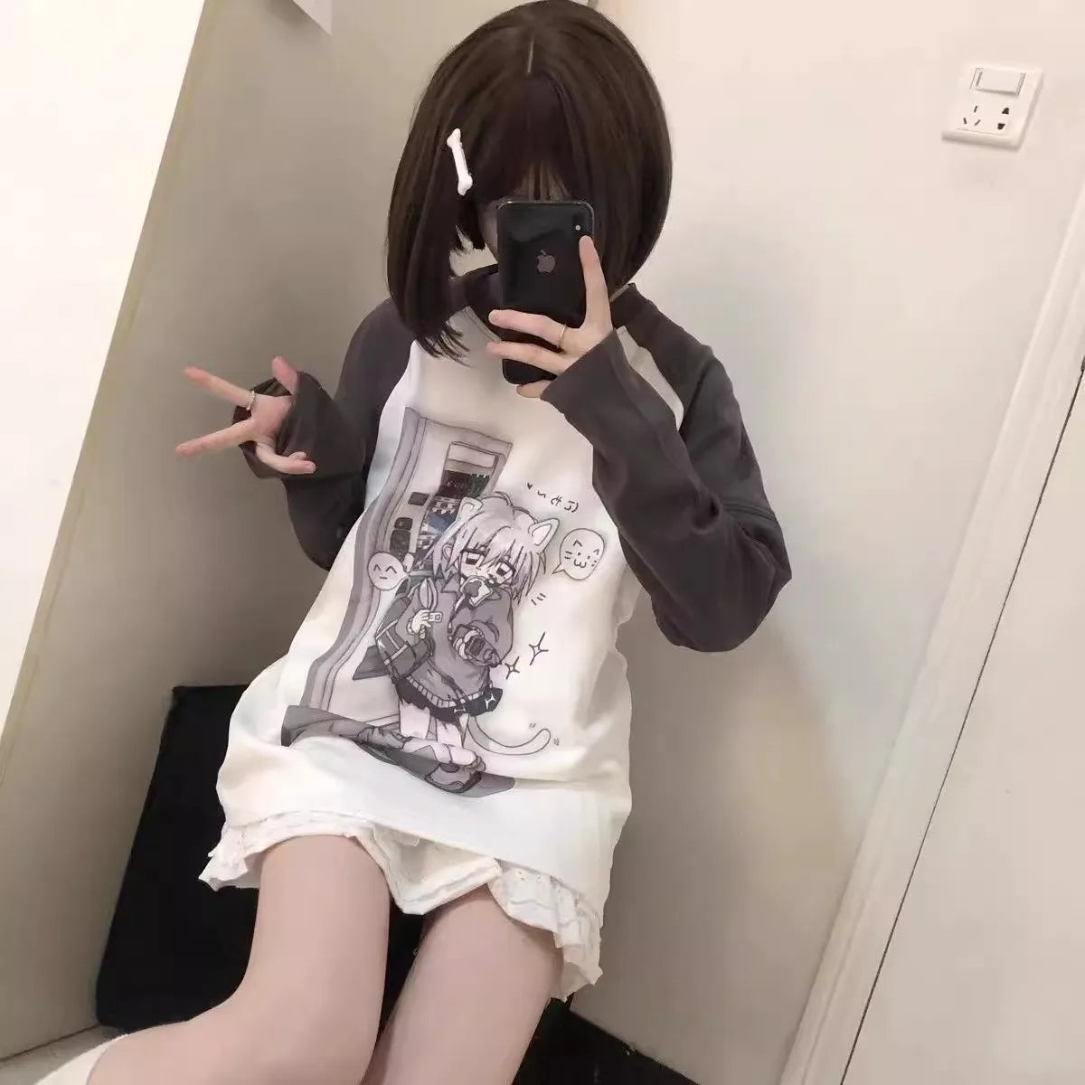 Japon Stil Çok Amaçlı Kollu Tişört