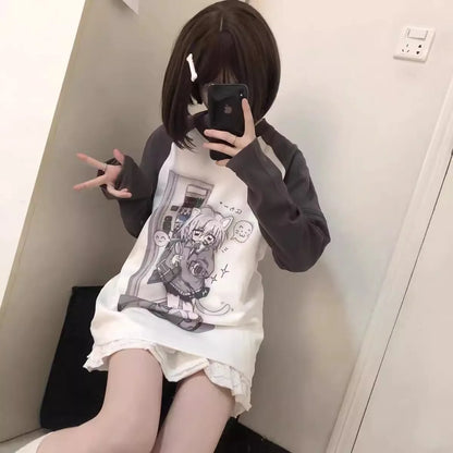 Japon Stil Çok Amaçlı Kollu Tişört