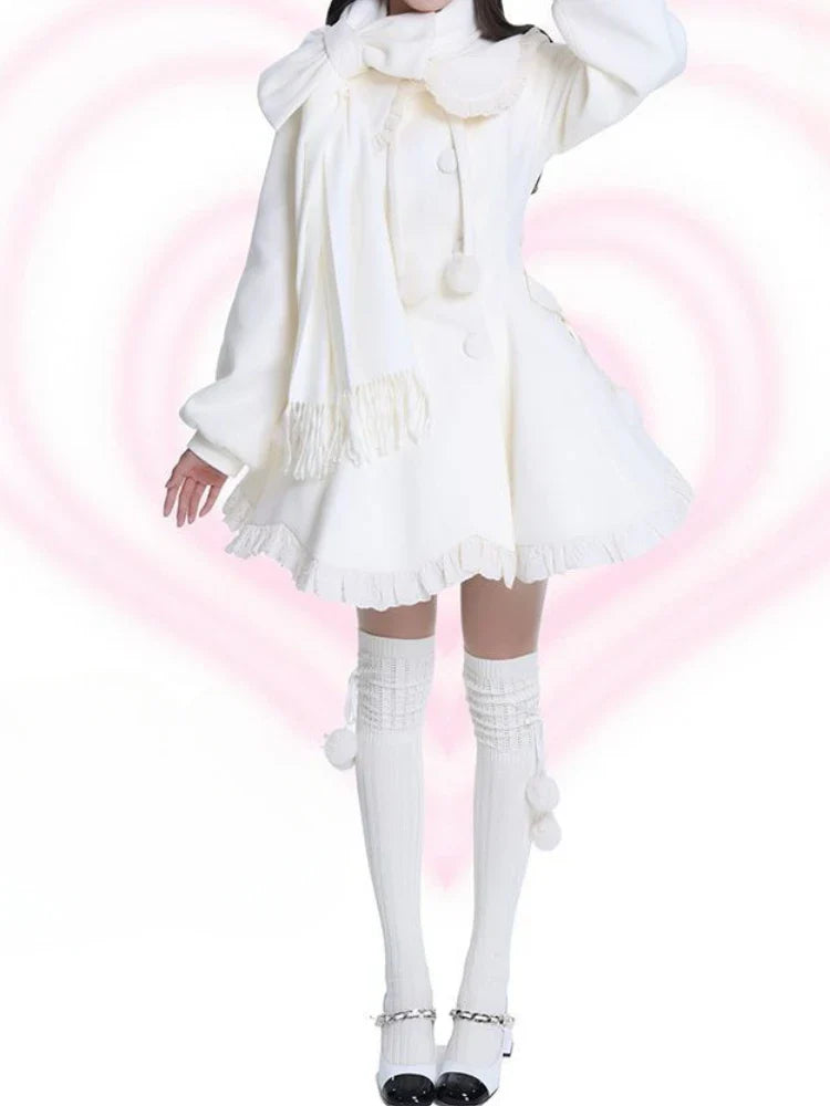 Japon Kawaii Lolita elbise with contrast details, featuring a cute, elegant design and intricate patterns, by eprolo.