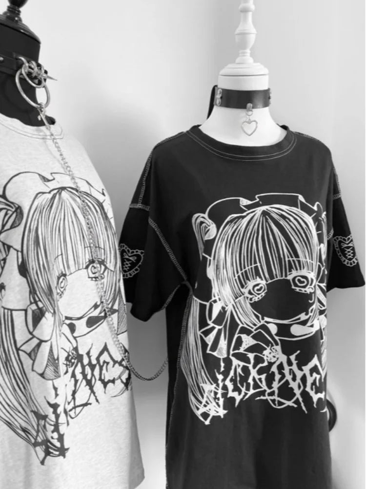 Anime Baskılı Oversize Unisex Tshirt