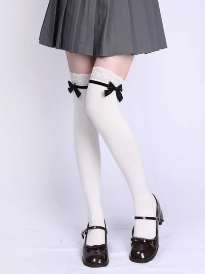 Eprolo Jirai Kei off-shoulder blouse and black skirt set, stylish fashion outfit with blouse and matching skirt on a model.