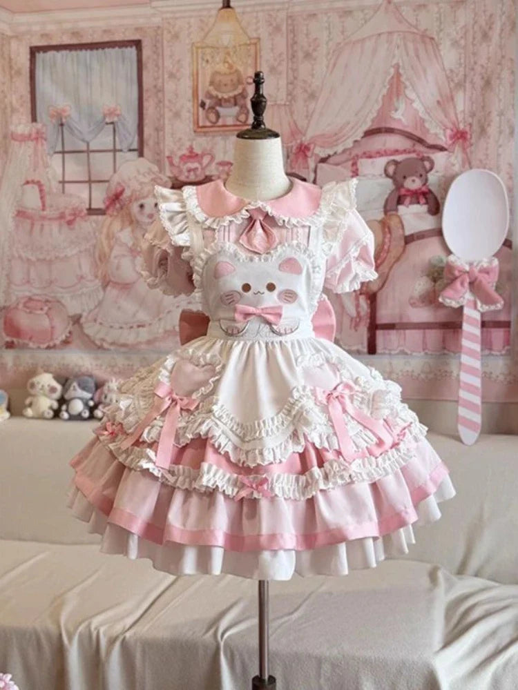 Japon Still Pembe Şık Elbise