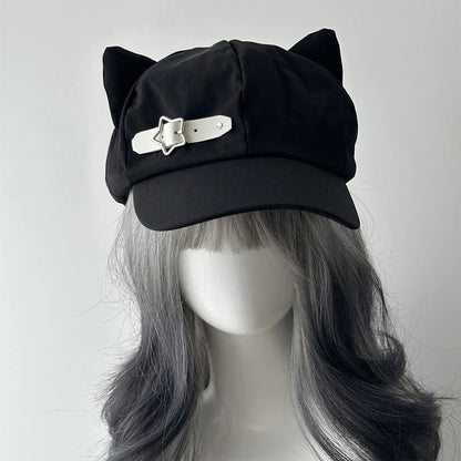 Eprolo Kedi Kulaklı Ressam Şapka with colorful cat ear design, soft fabric, and artistic style for creative and playful looks.