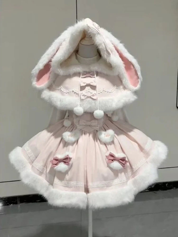 Cute Lolita dress set with rabbit details, featuring two-piece design, perfect for children, by eprolo.