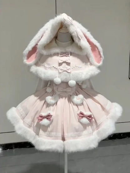 Cute Lolita dress set with rabbit details, featuring two-piece design, perfect for children, by eprolo.