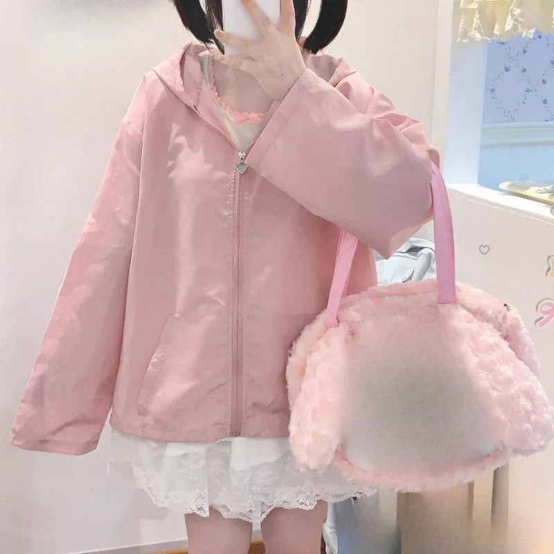 Grunge Tavşan Kafalı Lolita Zipper